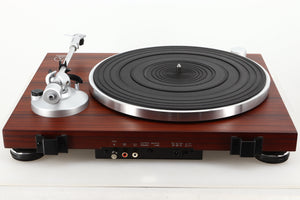 Rear view of a used Audio Technica AT-LPW50BT Turntable in Rosewood finish 