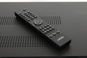 Close up view of a used Audiolab 6000A Integrated Amplifier in Black finish