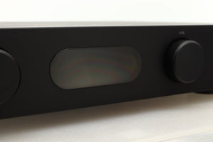Close up view of a used Audiolab 6000A Integrated Amplifier in Black finish