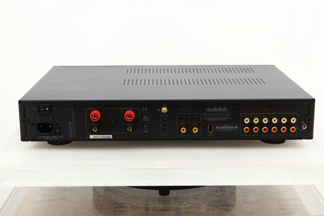 Rear view of a used Audiolab 6000A Integrated Amplifier in Black finish