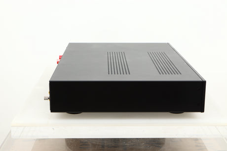 Side view of a used Audiolab 6000A Integrated Amplifier in Black finish