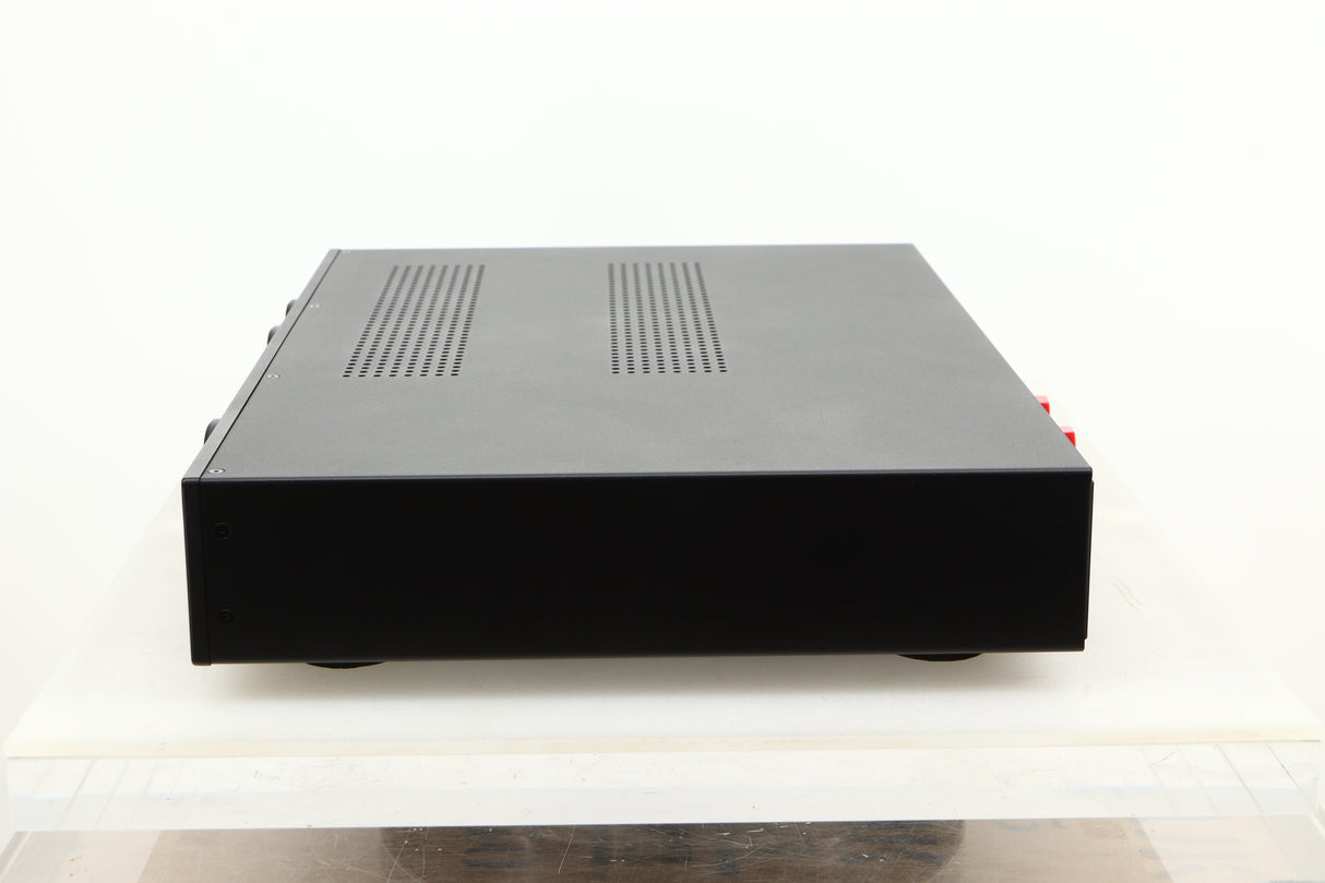 Side view of a used Audiolab 6000A Integrated Amplifier in Black finish