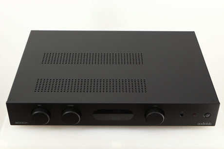 Top view of a used Audiolab 6000A Integrated Amplifier in Black finish