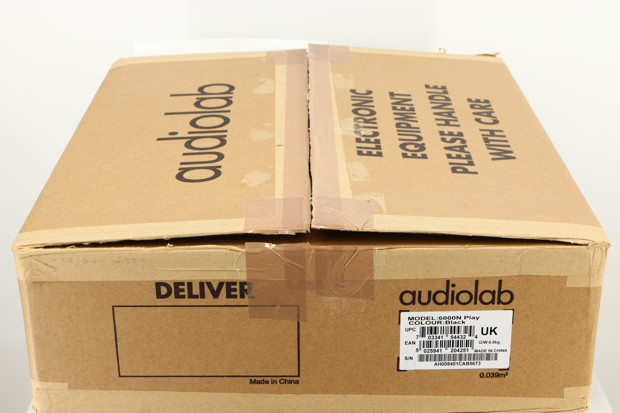 Box for a used Audiolab 6000N Network Streamer in a black finish