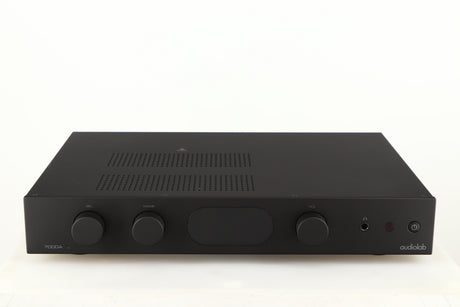Front view of a used Audiolab 7000A Integrated Amplifier in a black finish
