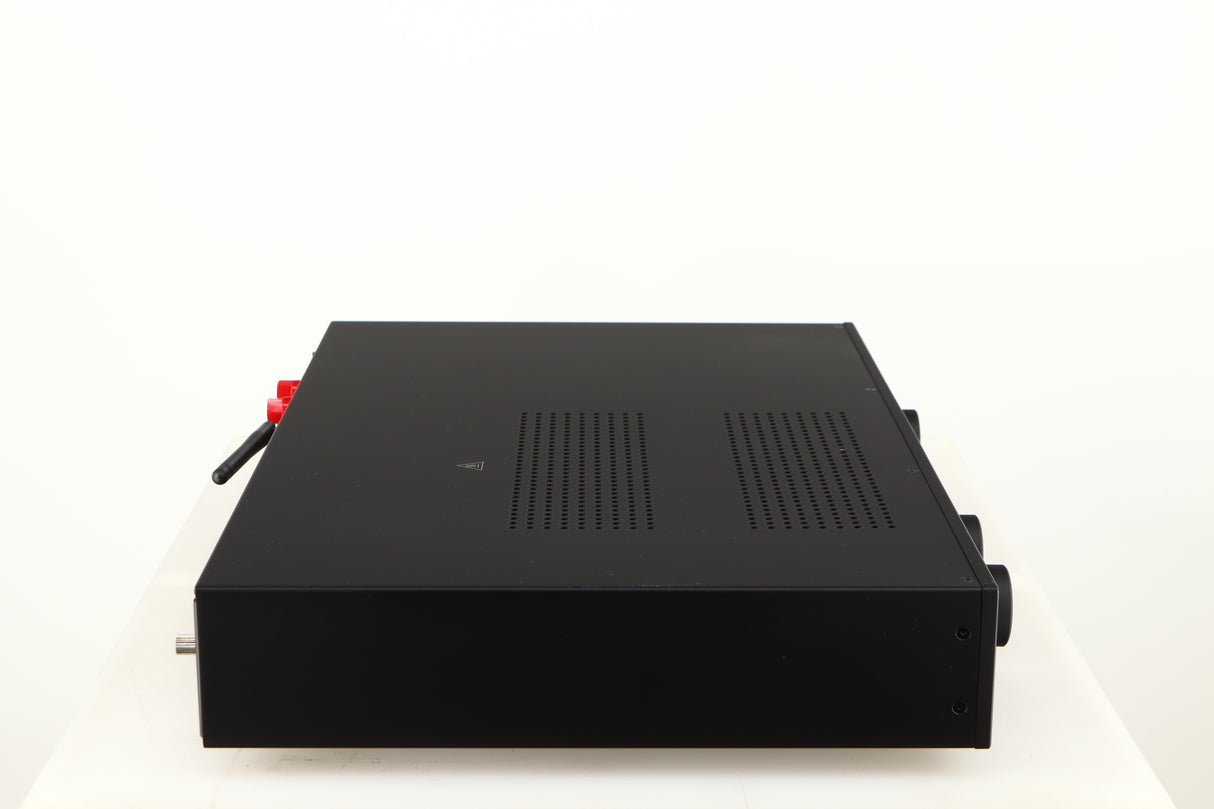 Left side view of a used Audiolab 7000A Integrated Amplifier in a black finish