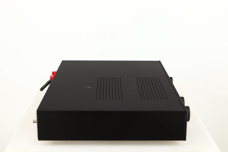 Left side view of a used Audiolab 7000A Integrated Amplifier in a black finish