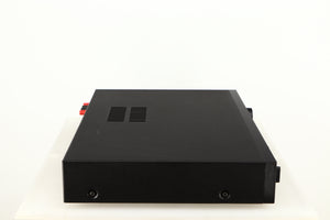 Left side view of a used Audiolab 8000A Integrated Amplifier in a black finish
