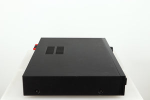 Left side view of a used Audiolab 8000A Integrated Amplifier in a black finish