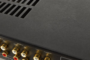 Close up view of a used Audiolab 8000A Integrated Amplifier