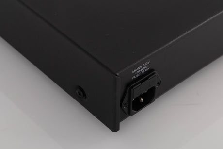 Rear right corner of a used Audiolab 8000C Pre Amplifier in a Black finish