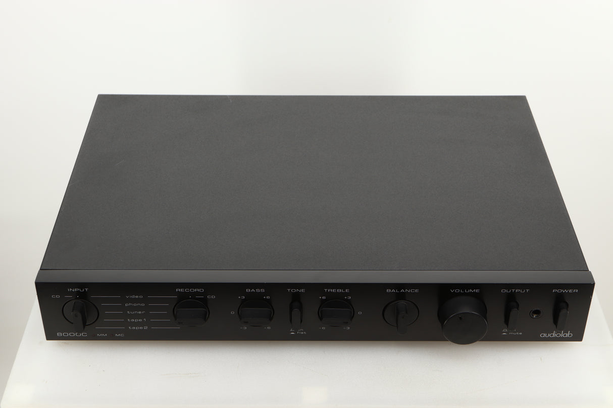 Top view of a used Audiolab 8000C Pre Amplifier in Black finish