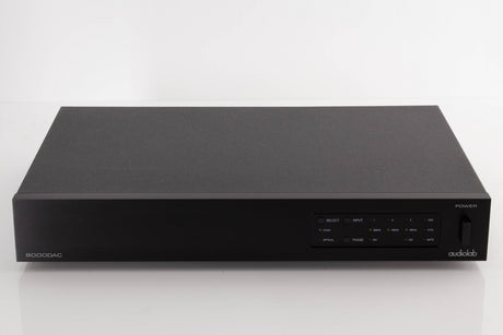 Front view of a used Audiolab 8000DAC Digital Analogue Converter in a Black finish