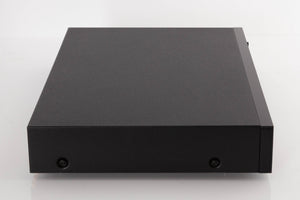 Left side view of a used Audiolab 8000DAC Digital Analogue Converter in a Black finish