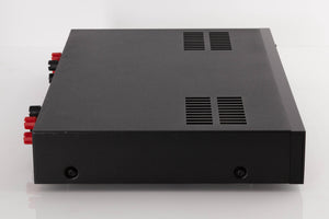 Left side view of a used Audiolab 8000P Power Amplifier in a Black finish