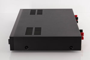 Right side view of a used Audiolab 8000P Power Amplifier in a Black finish