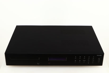 Top of a used Audiolab 8200CDQ CD Player in a black finish