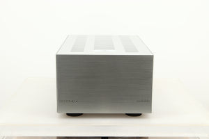 Front view of a used Audiolab 8200MB Monoblock Power Amplifiers in Silver finish 