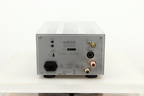 Rear view of a used Audiolab 8200MB Monoblock Power Amplifiers in Silver finish 