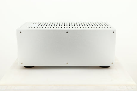 Side view of a used Audiolab 8200MB Monoblock Power Amplifiers in Silver finish 