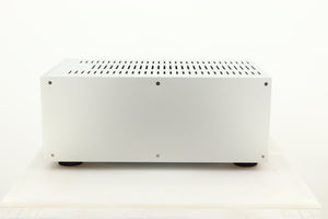 Side view of a used Audiolab 8200MB Monoblock Power Amplifiers in Silver finish 