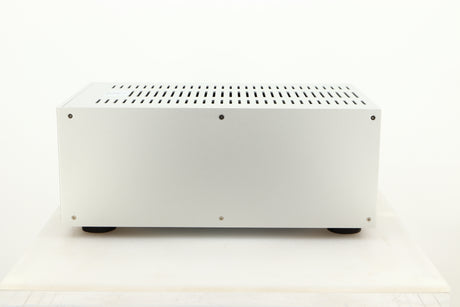 Side view of a used Audiolab 8200MB Monoblock Power Amplifiers in Silver finish 
