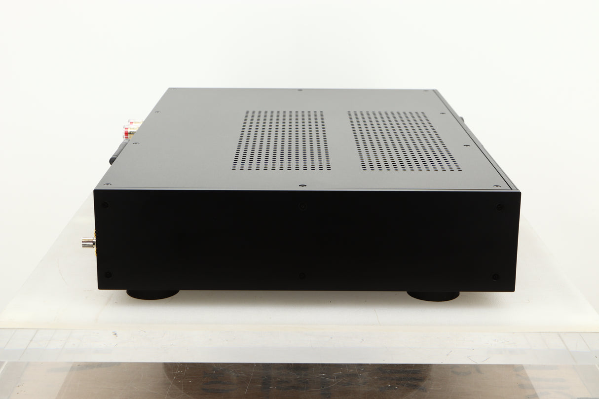 Side view of a used Audiolab 9000A Integrated Amplifier in Black