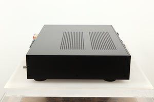 Side view of a used Audiolab 9000A Integrated Amplifier in Black finish