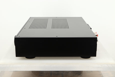 Side view of a used Audiolab 9000A Integrated Amplifier in Black