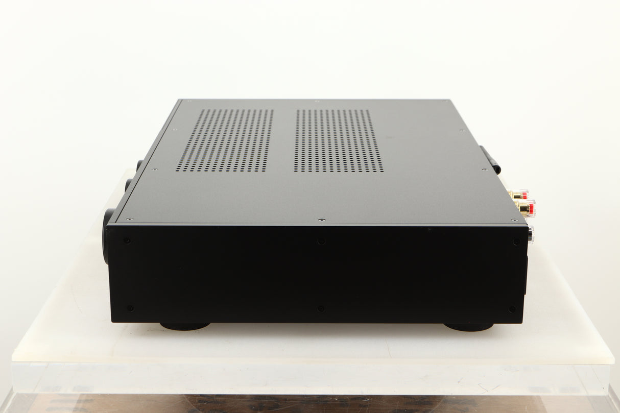 Side view of a used Audiolab 9000A Integrated Amplifier in Black finish