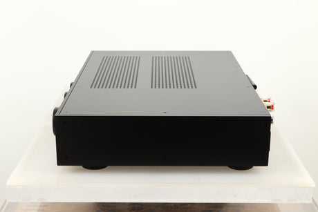 Side view of a used Audiolab 9000A Integrated Amplifier in Black finish