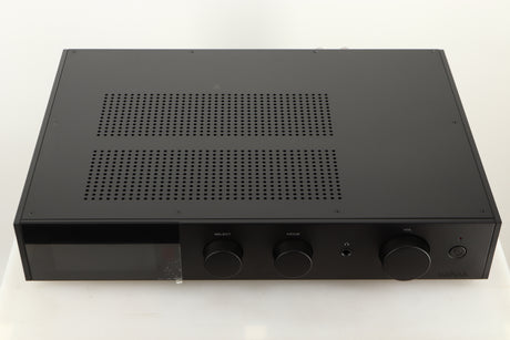 Top view of a used Audiolab 9000A Integrated Amplifier in Black finish
