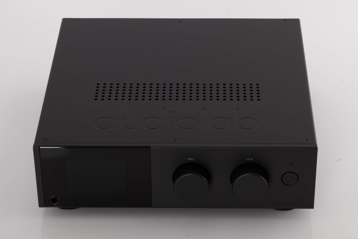 Top of a used Audiolab D9 Digital Analogue Converter in a Black finish