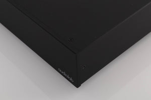 Front right corner of a used Audiolab DC Block 6 in a Black finish