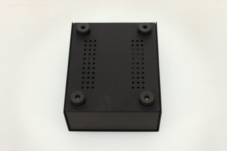 Bottom view of a used Audiolab DC Block Mains Filter in Black finish