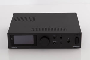 Front view of a used Audiolab M-DAC Digital Analogue Converter in a Black finish