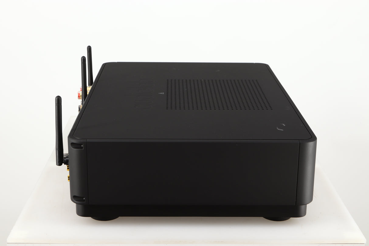 Left side view of a used Audiolab Omnia Digital Integrated System in a black finish