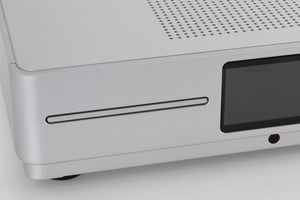 Close up view of a used Audiolab Omnia Integrated Streaming System in Silver