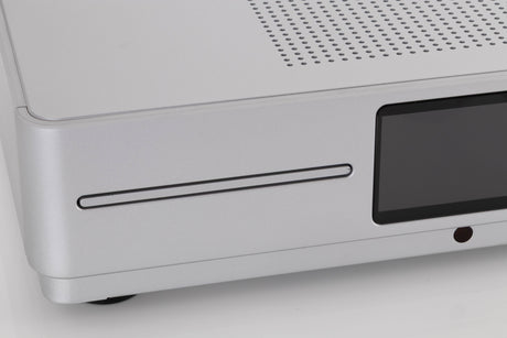 Close up view of a used Audiolab Omnia Integrated Streaming System in Silver