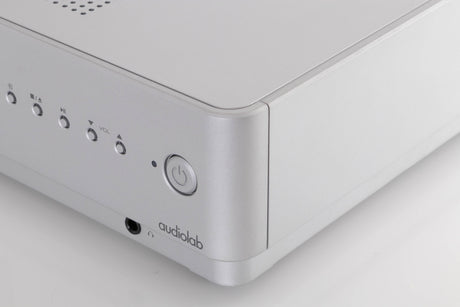 Front right corner view of a used Audiolab Omnia Integrated Streaming System in Silver