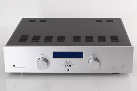 Front view of a used Audionet SAM Integrated Amplifier in a Silver finish