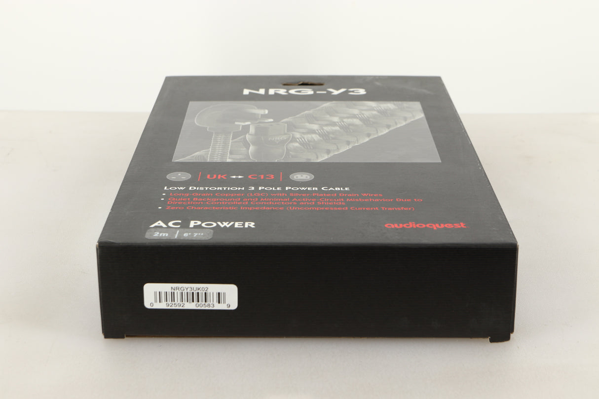 Box of a used AudioQuest NRG-Y3 Mains Cable 2.0m