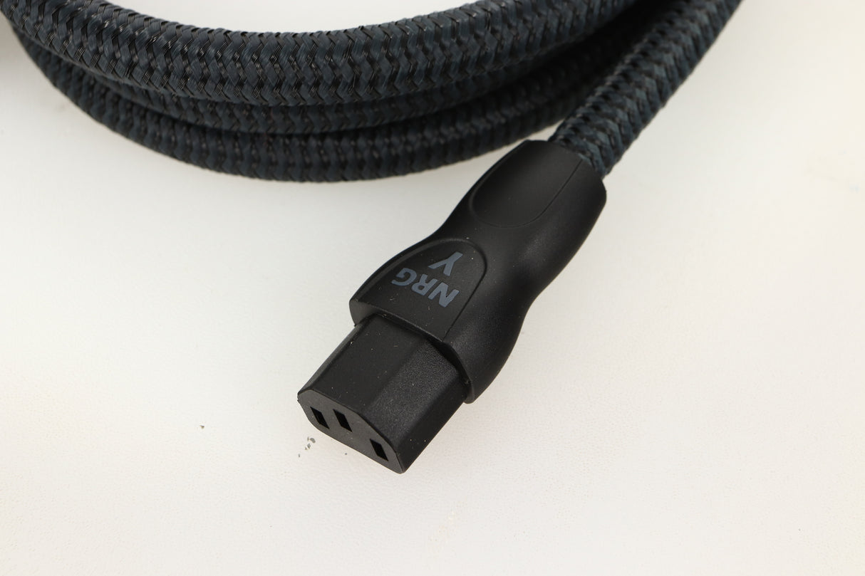 Close up of a used Audioquest NRG-Y3 Mains Cable 2.0m showing connector