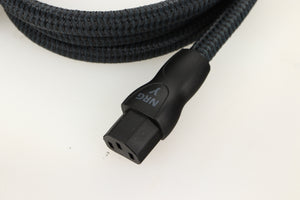 Close up of a used Audioquest NRG-Y3 Mains Cable 2.0m showing connector