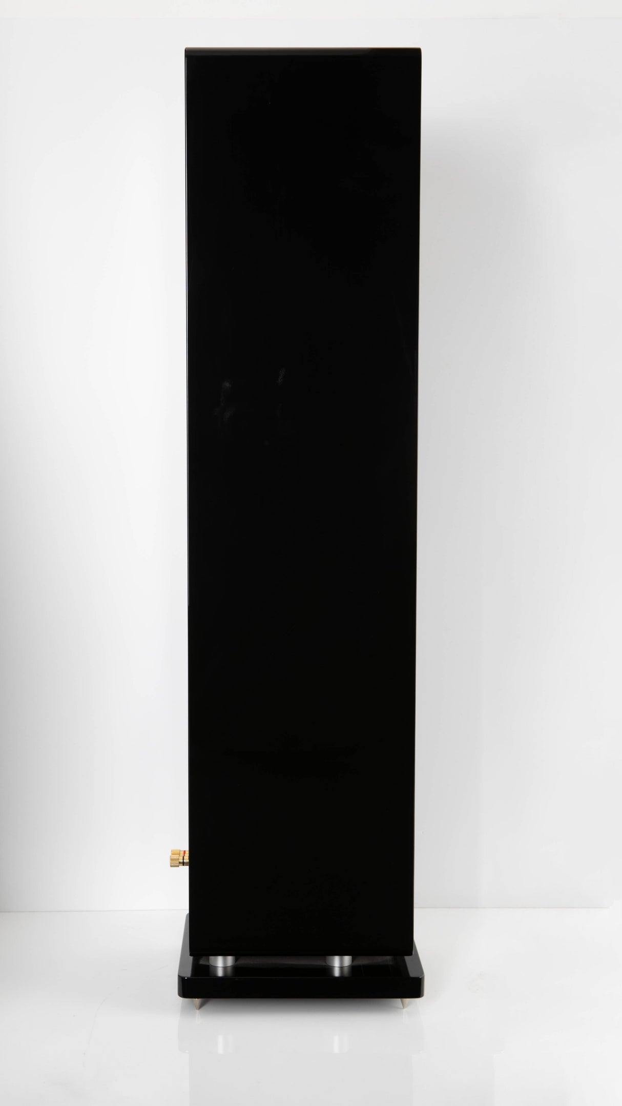 Left side of a used Audiovector QR5 Floorstanding Speaker in a Gloss Black finish