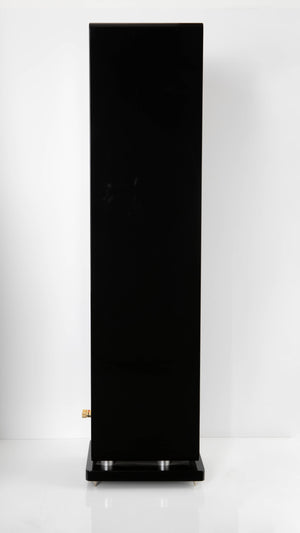 Left side of a used Audiovector QR5 Floorstanding Speaker in a Gloss Black finish