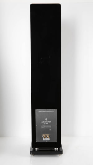 Rear view of a used Audiovector QR5 Floorstanding Speaker in a Gloss Black finish