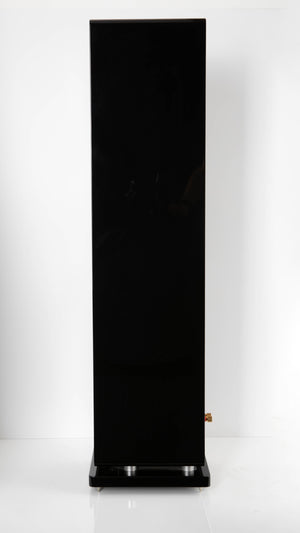 Right side view of a used Audiovector QR5 Floorstanding Speaker in a Gloss Black finish