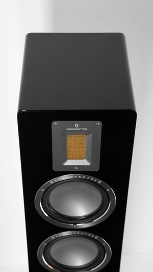 Top of a used Audiovector QR5 Floorstanding Speaker in a Gloss Black finish