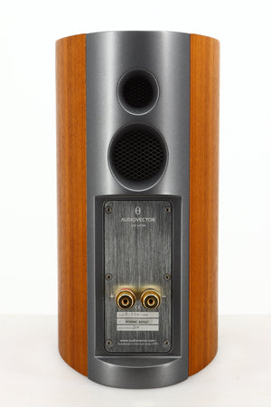 Rear view of a used Audiovector R1 Signature Standmount Speaker in Walnut finish 